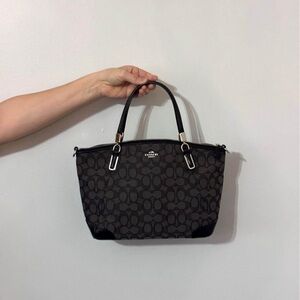Coach Black and Gray Patterned Tote